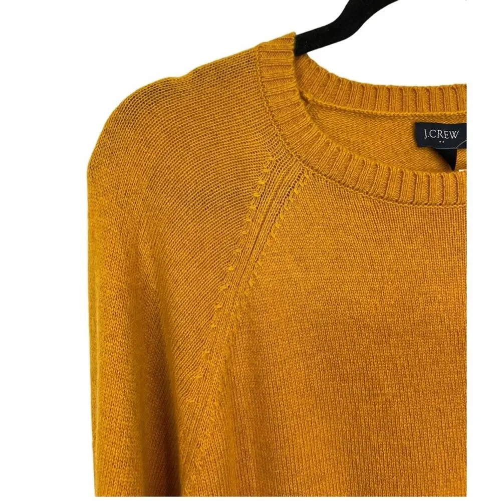 J. Crew Lambswool Blended Fabric Crewneck Sweater Mustard  Size Medium NWT